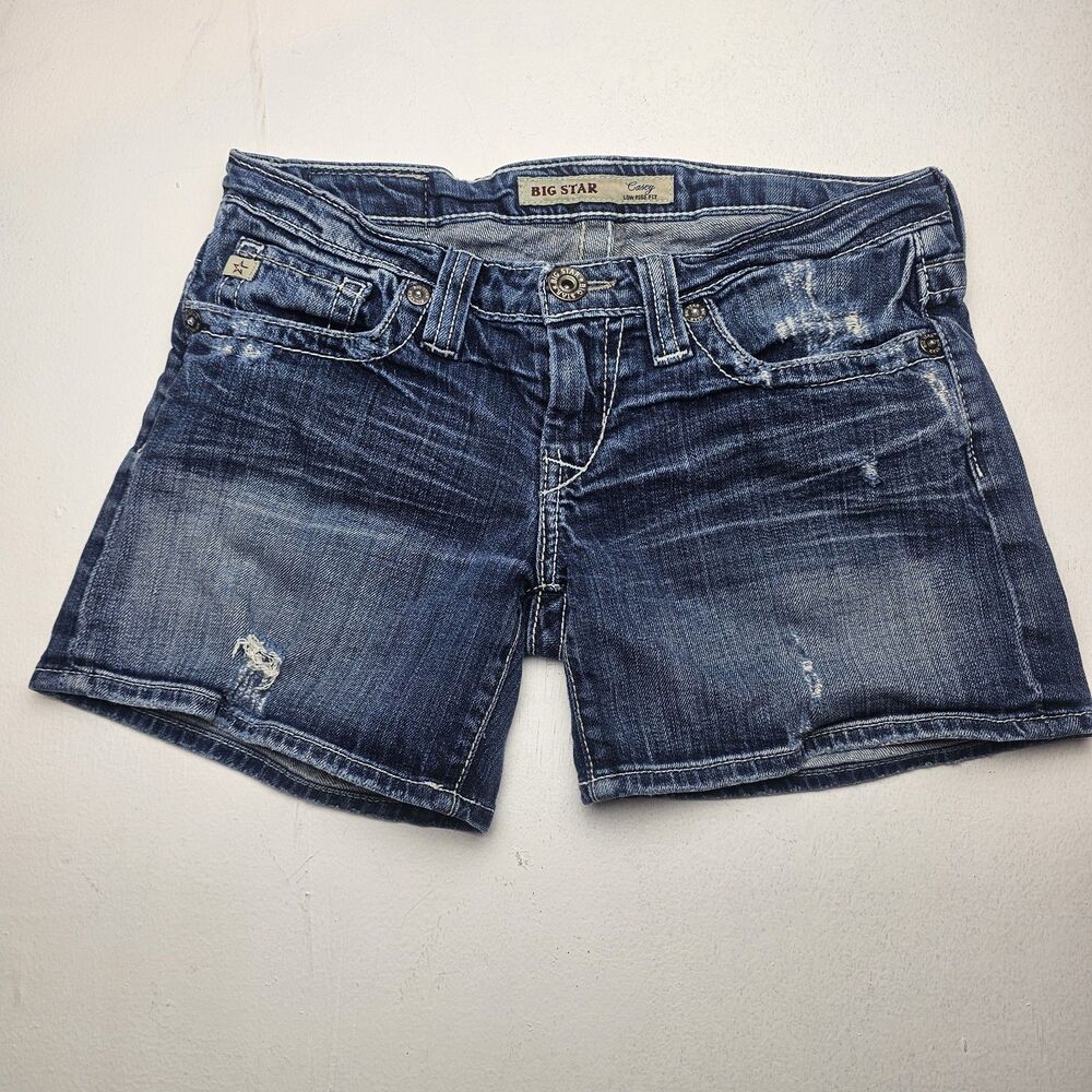 Big Star Casey Low Rise Y2k Shorts Festival Western Distressed Denim Size 26